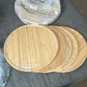 Set of Bamboo Round Plates